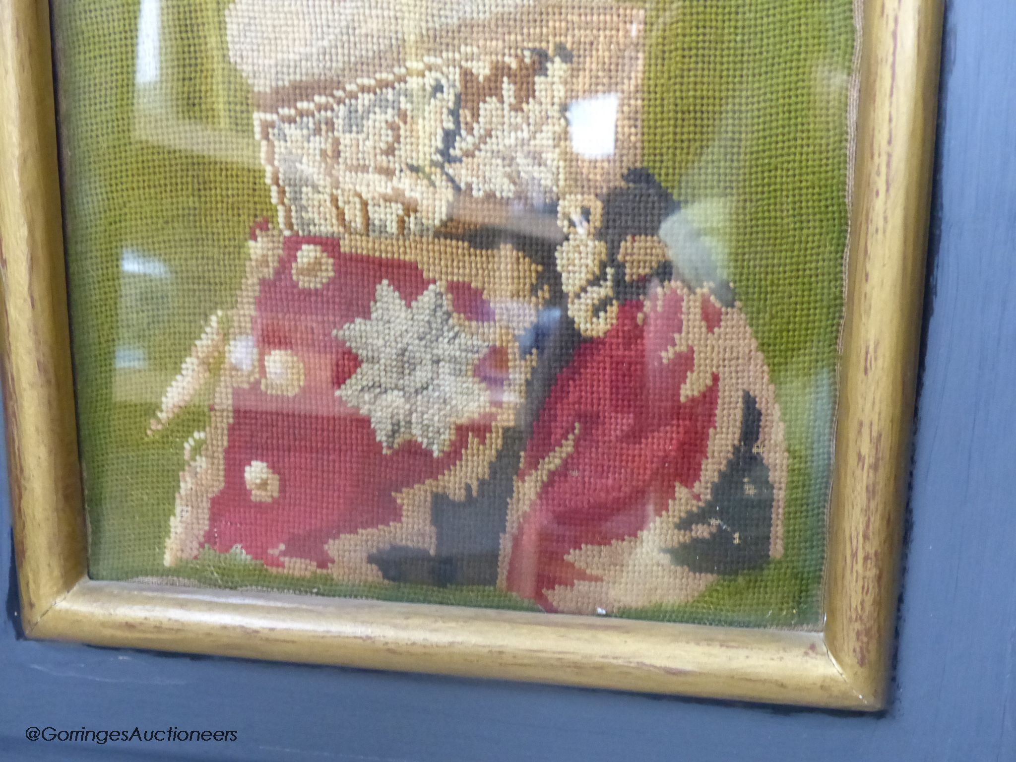 A 19th century petit-point needlework portrait, Duke of Wellington